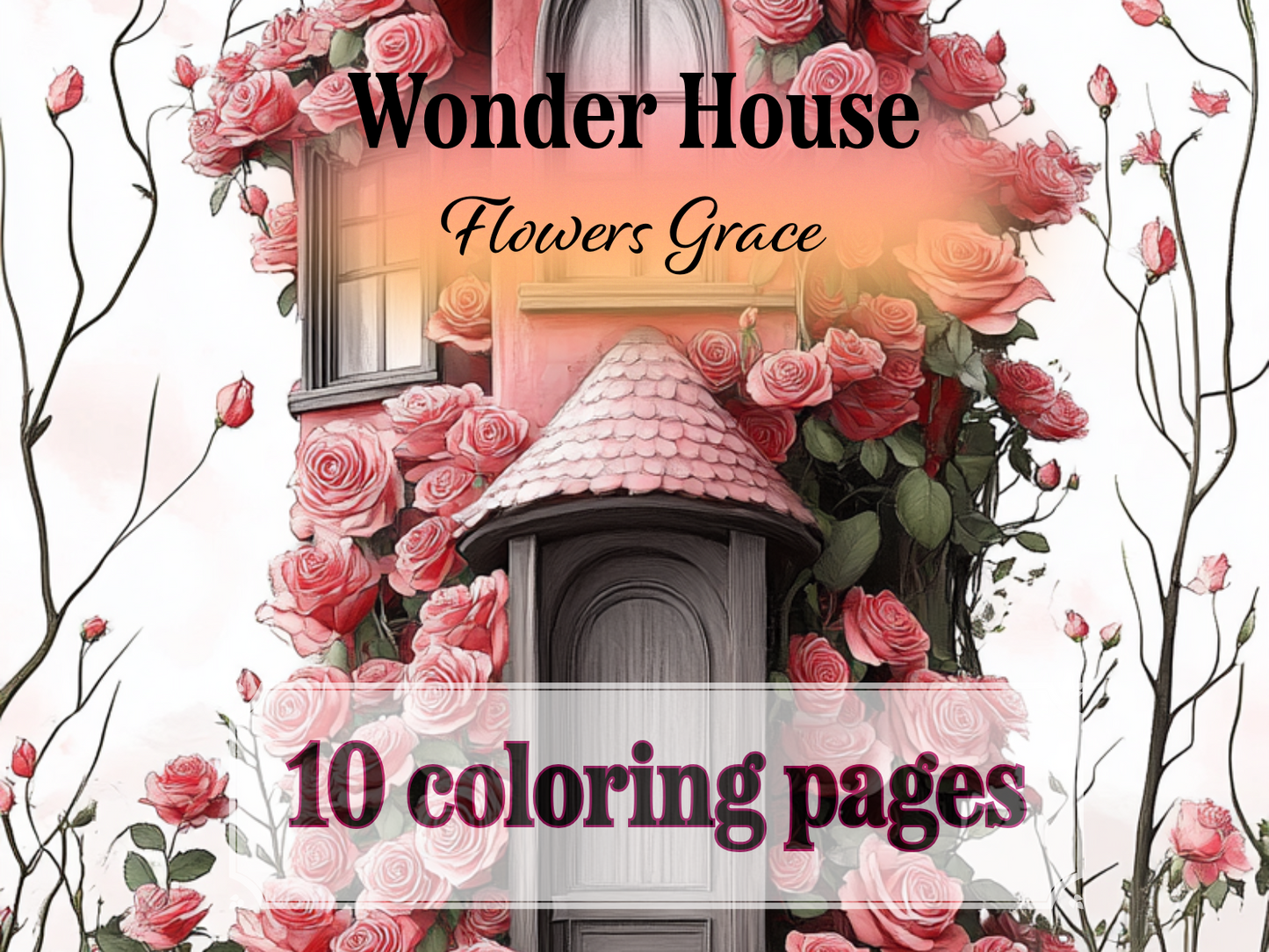 Grace Flowers Coloring Page  – Printable (A4, Black & White PDF) by Wonder House