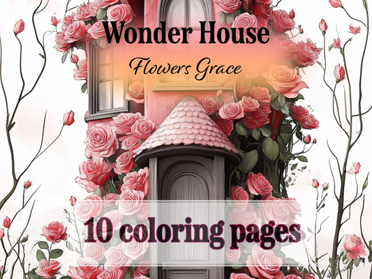 Grace Flowers Coloring Page  – Printable (A4, Black & White PDF) by Wonder House