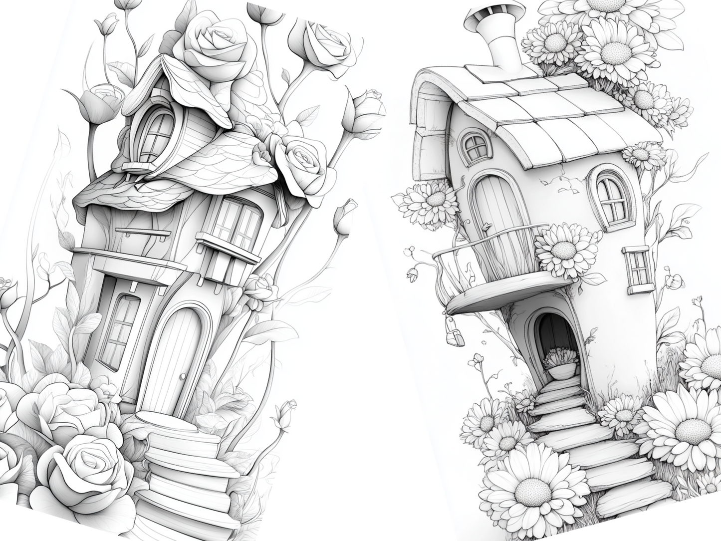 Grace Flowers Coloring Page  – Printable (A4, Black & White PDF) by Wonder House