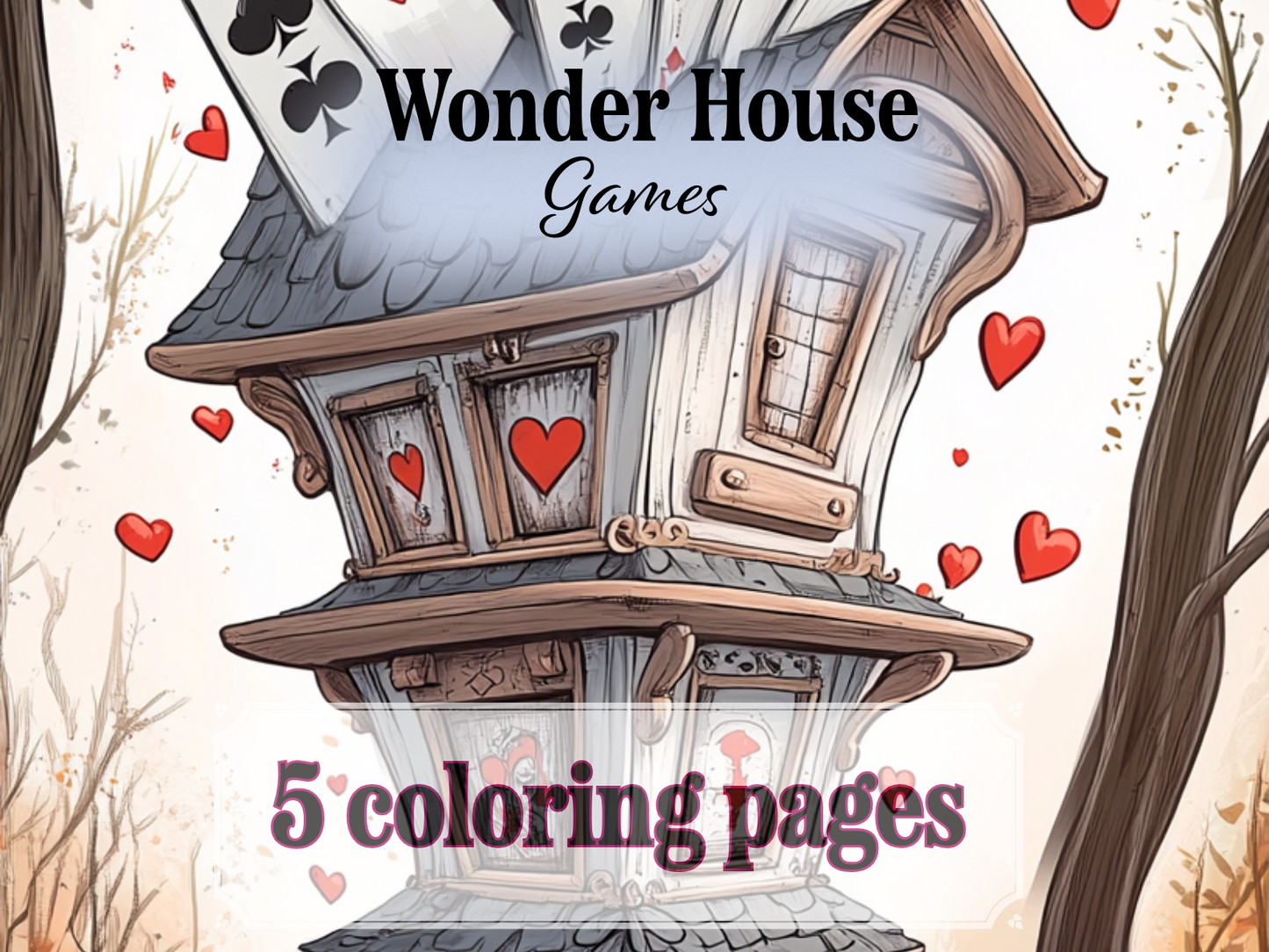 Game House Coloring Page  – Printable (A4, Black & White PDF) by Wonder House