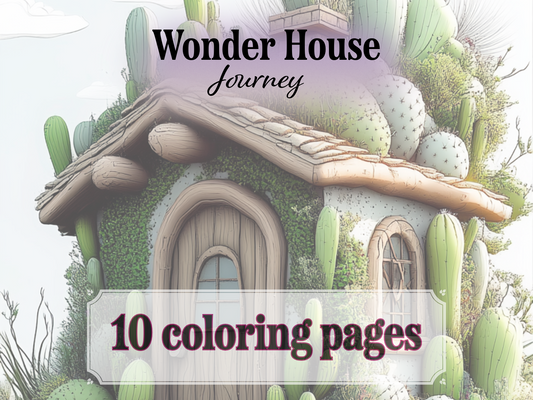 Journey House Coloring Page  – Printable (A4, Black & White PDF) by Wonder House