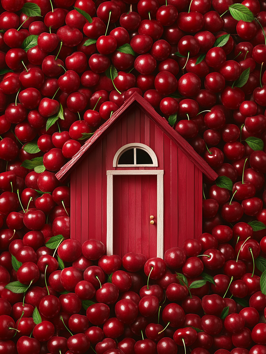 Fruit and Berry House Coloring Page  – Printable (A4, Black & White PDF) by Wonder House