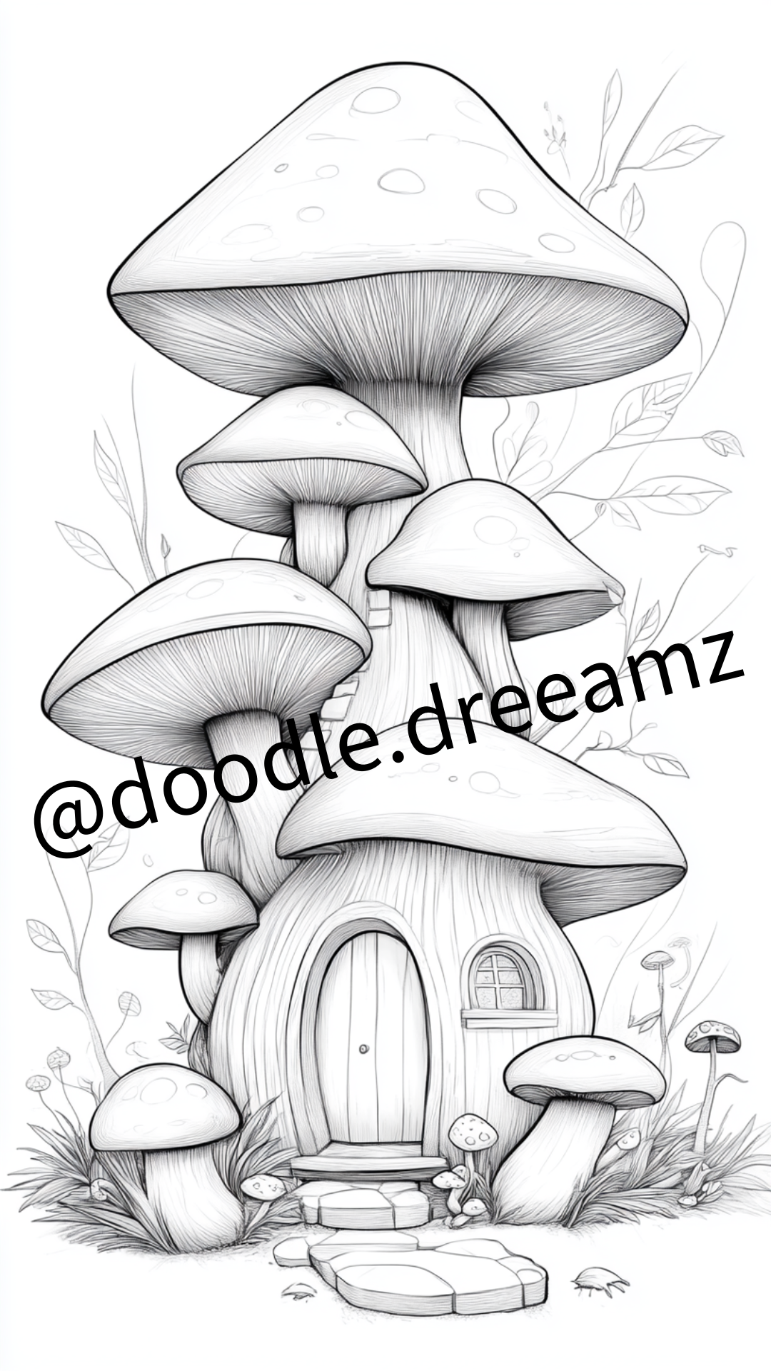 Vegetable House Coloring Page – Printable (A4, Black & White PDF) by Wonder House