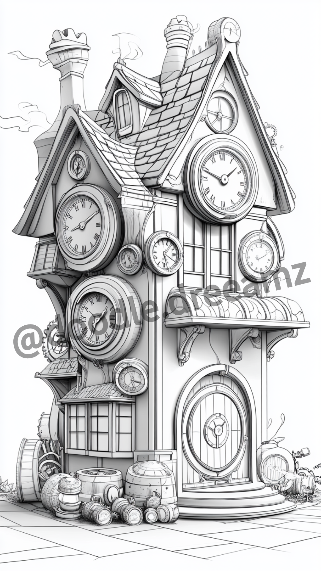 Philosophy House Coloring Page – Printable (A4, Black & White PDF) by Wonder House